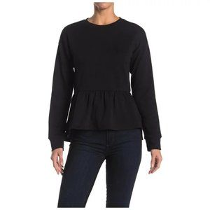 14th & Union Peplum Hem Crew Neck Sweatshirt NEW